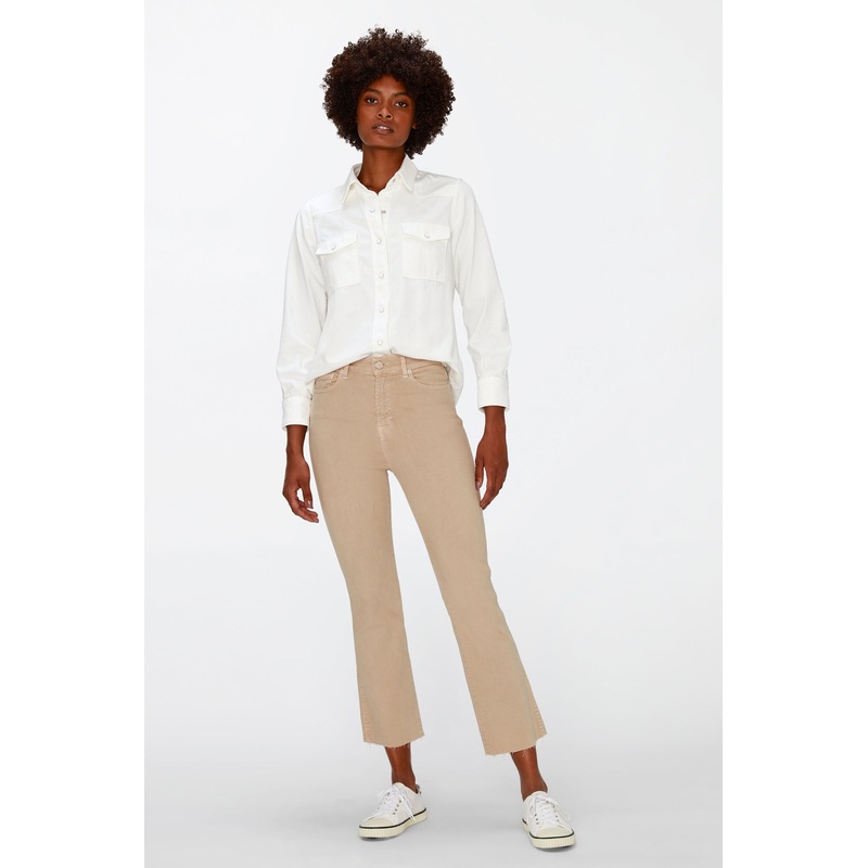 Hw Slim Kick Colored Stretch With Raw Cut Hem Sandcastle
