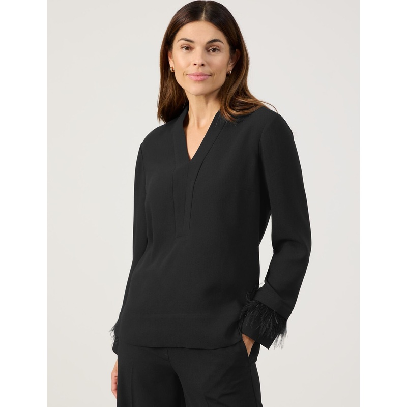 Long Sleeve Blouse with Spring Detail