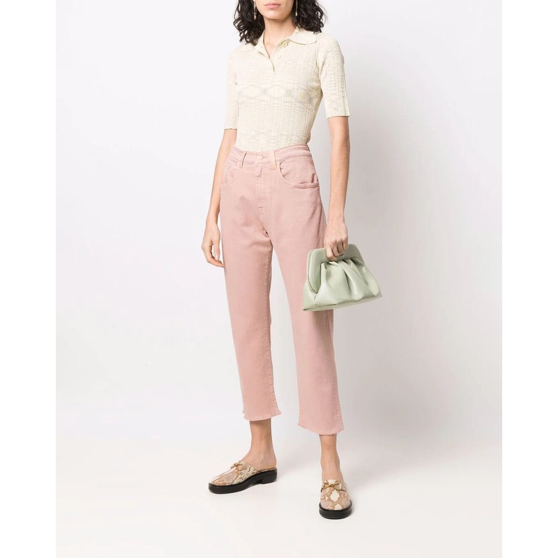 Pink Slouchy Crop Cipria