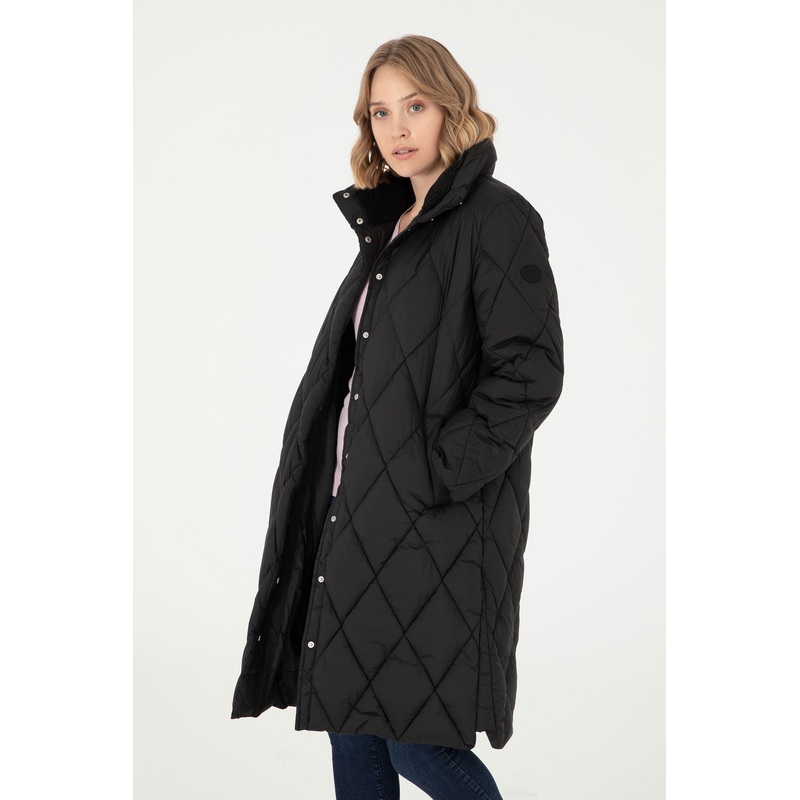 Black Long Quilted Puffer Jackets