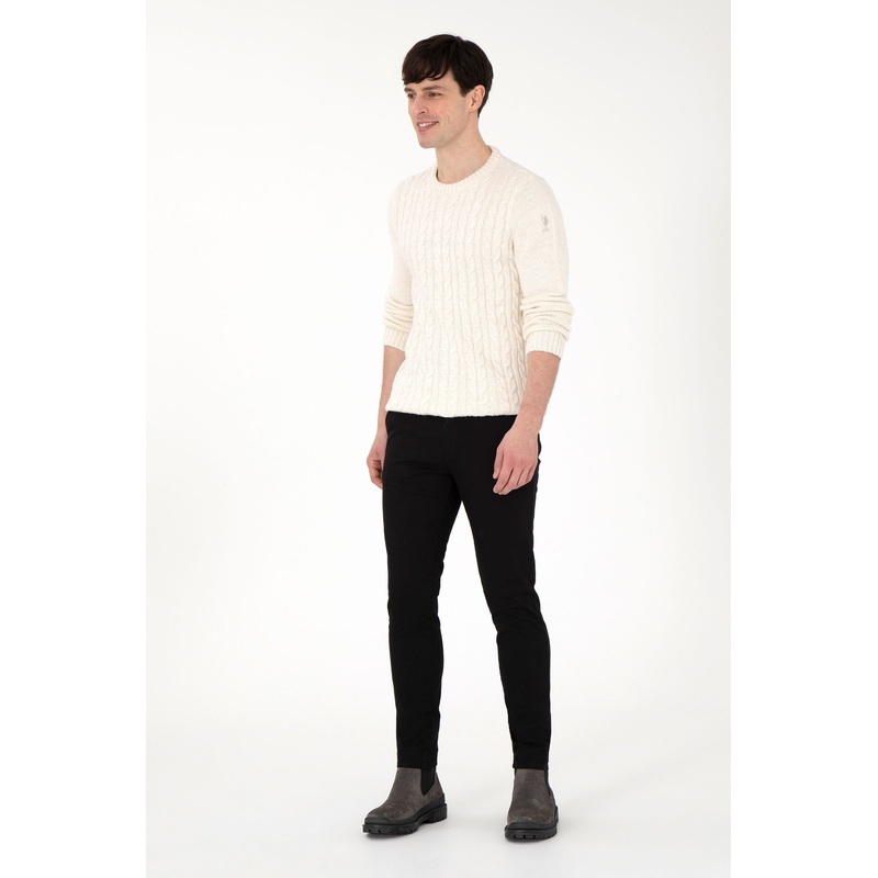 Black Slim Fit Chino Trousers