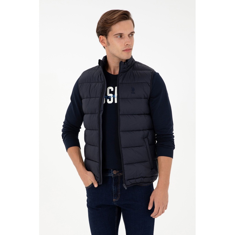 Blue Quilted Puffer Vest
