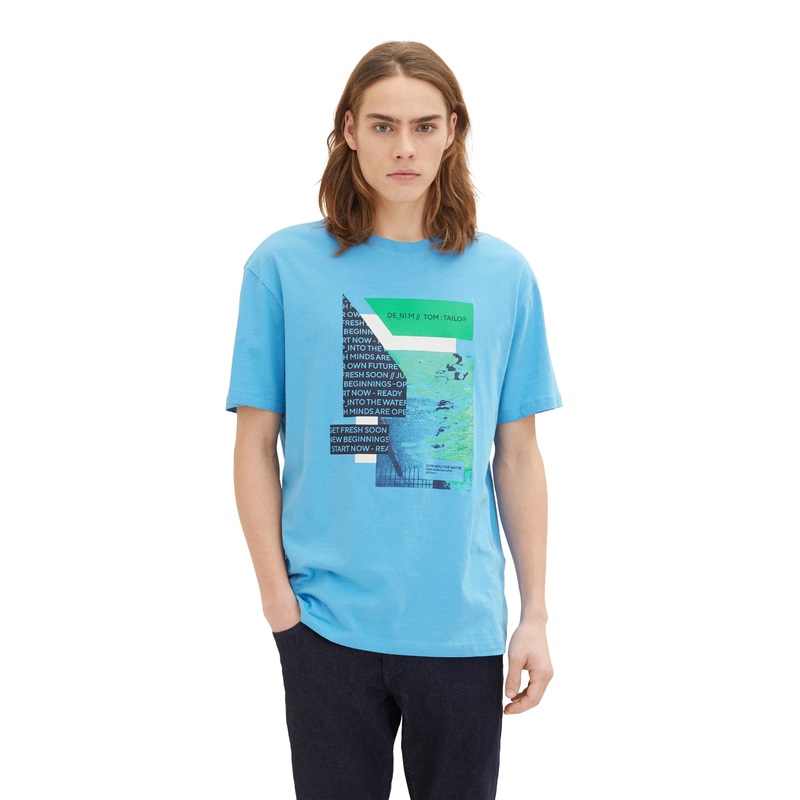 Blue Short Sleeve Graphic T-Shirt