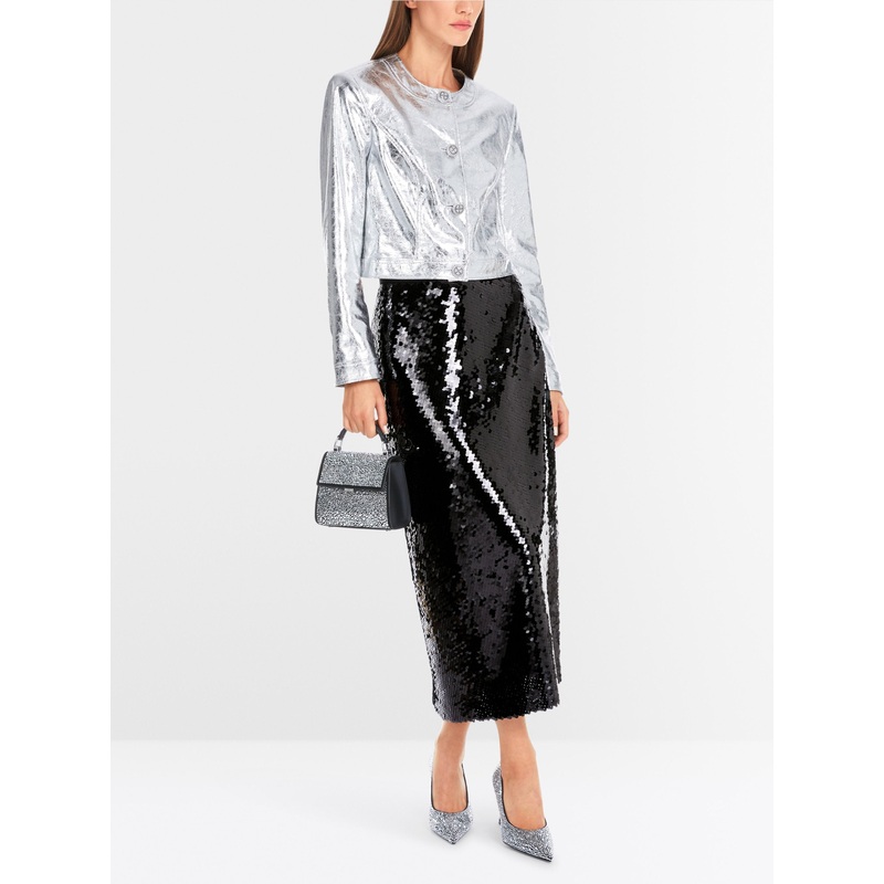 Calf-Length Sequin Skirt