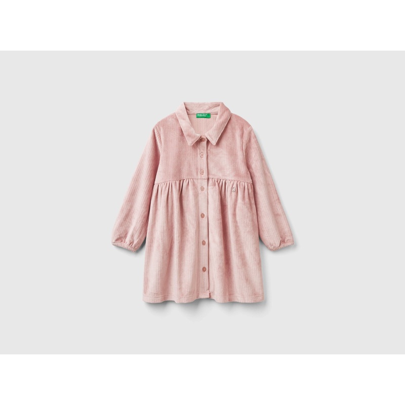 Dress with Chenille Collar
