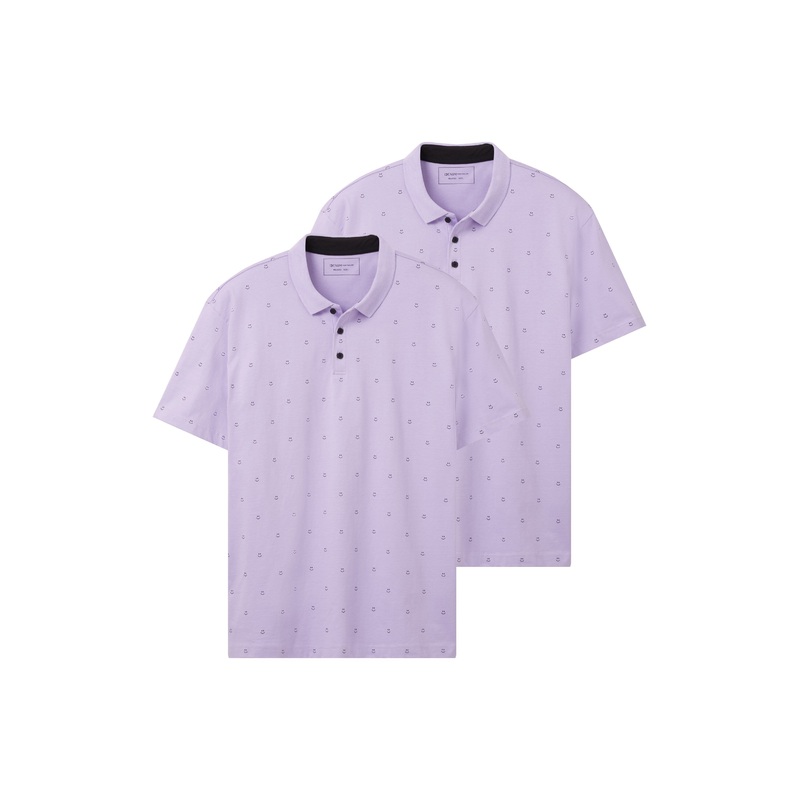 Lilac Purple Short Sleeve Printed Polo Shirt