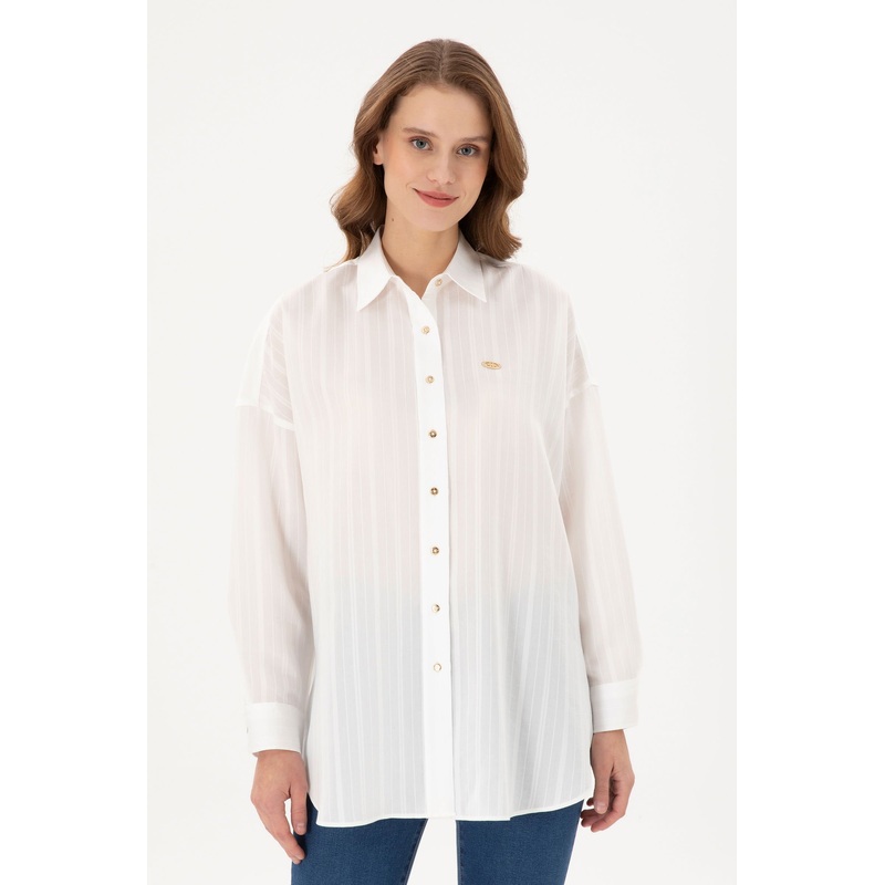 White Long Button Down Shirt