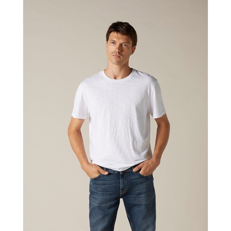 White T-SHIRT Slub White