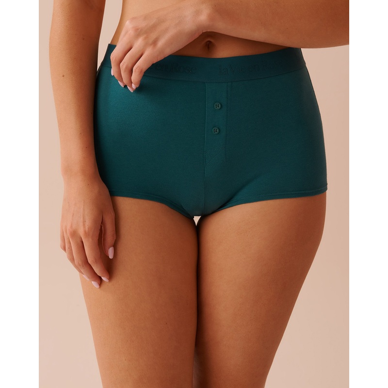 Cotton and Logo Elastic Band High Waist Boyleg Pan