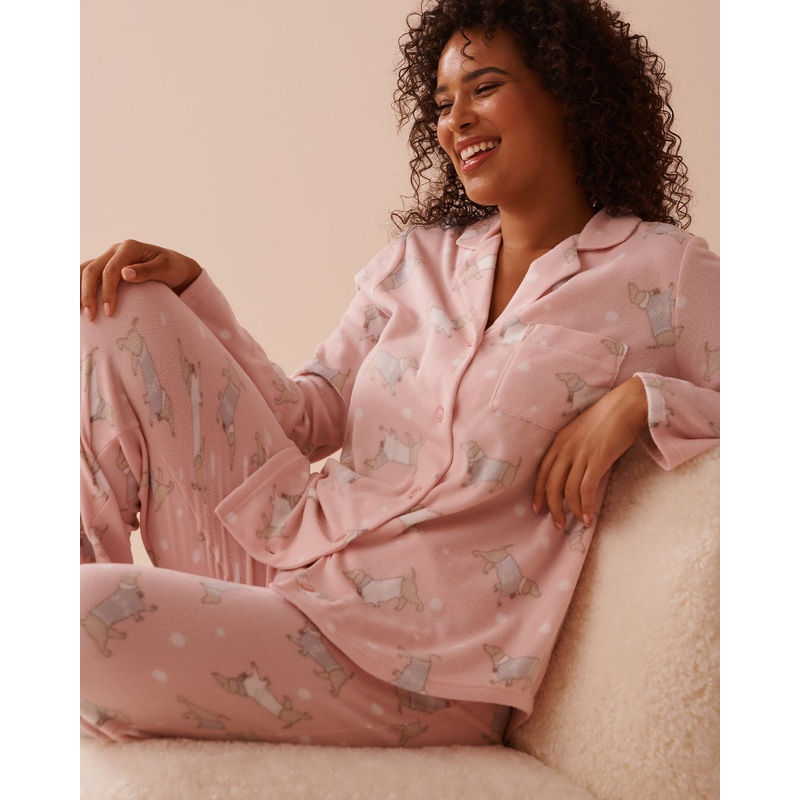 Dachshund Print Micropolar PJ Set