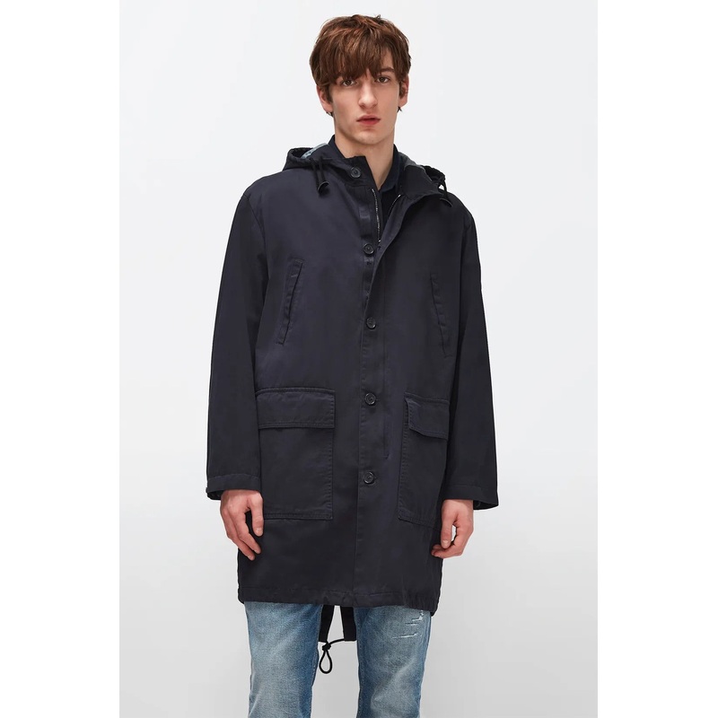 Parka Coat Cotton Navy