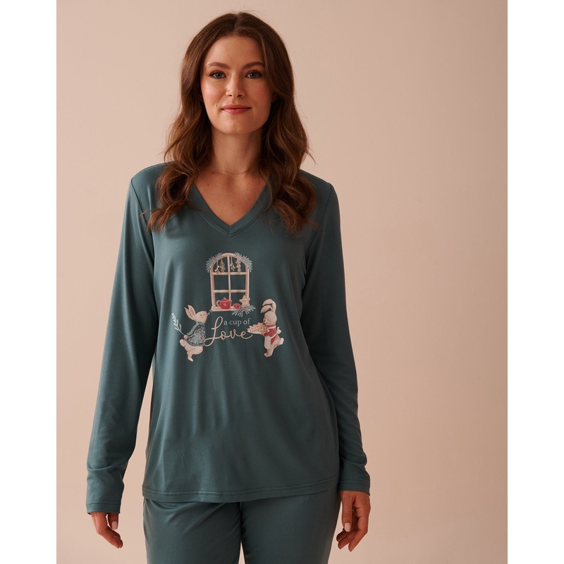Rabbit Print Super Soft Long Sleeve Shirt