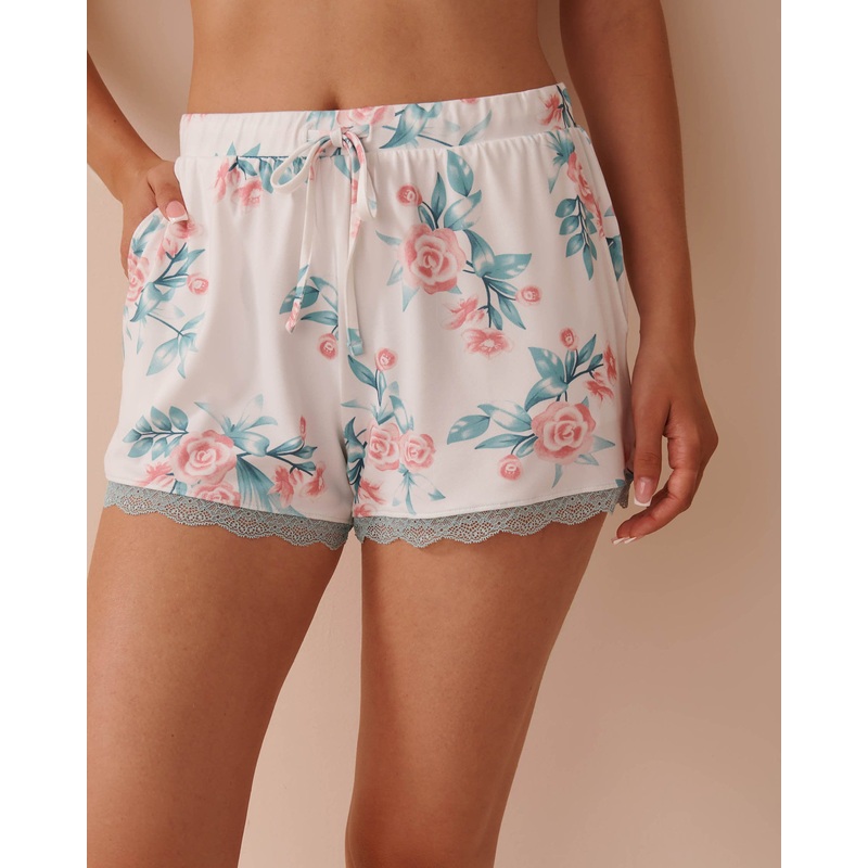Rose Garden Print Super Soft Pajama Shorts