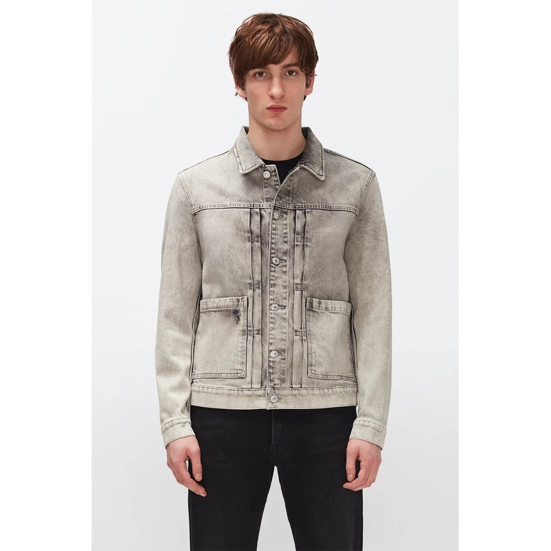 Trucker Pleated Jacket Fog Grey