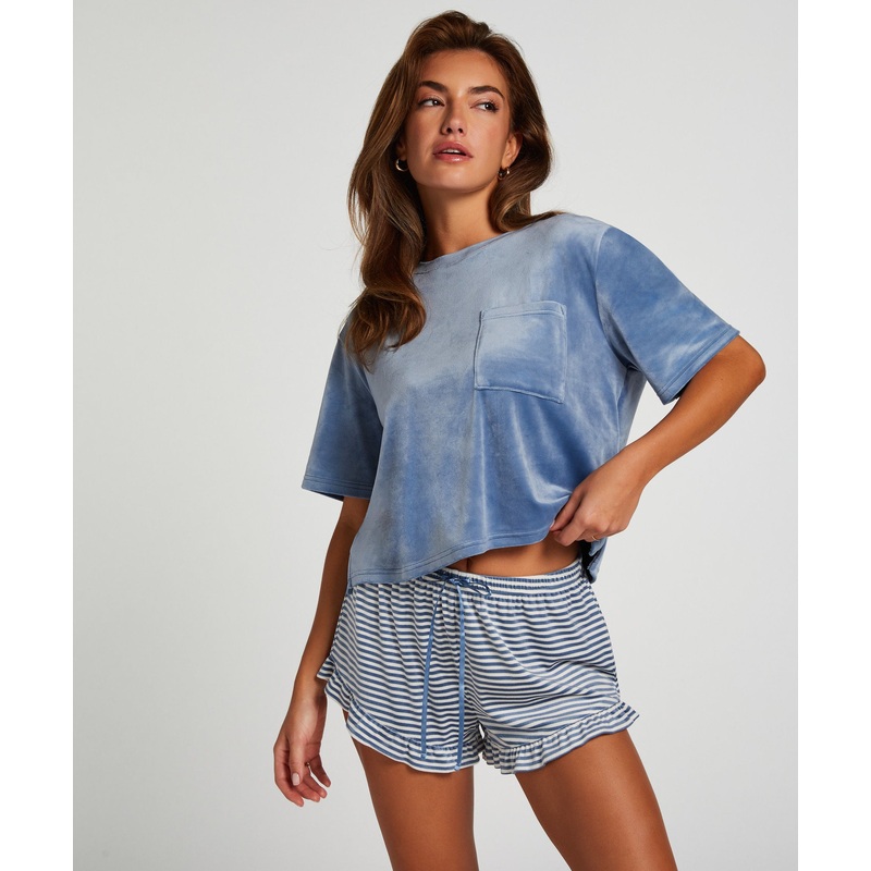 Velours Ruffle Shorts