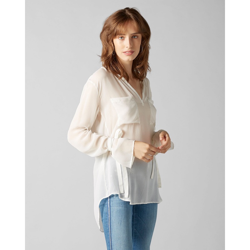 White Blouse Silk Off White