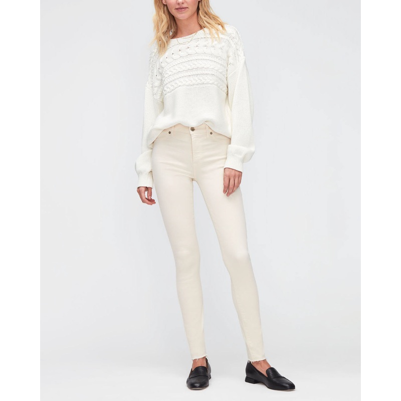 White Hw Skinny Col Slim Ill With Raw Cut Winter White