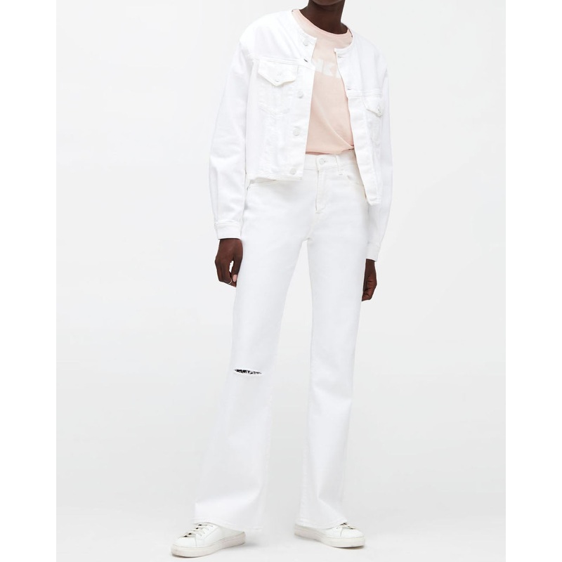 White Riley Sneaker Boot Canvas Ripped With Slash