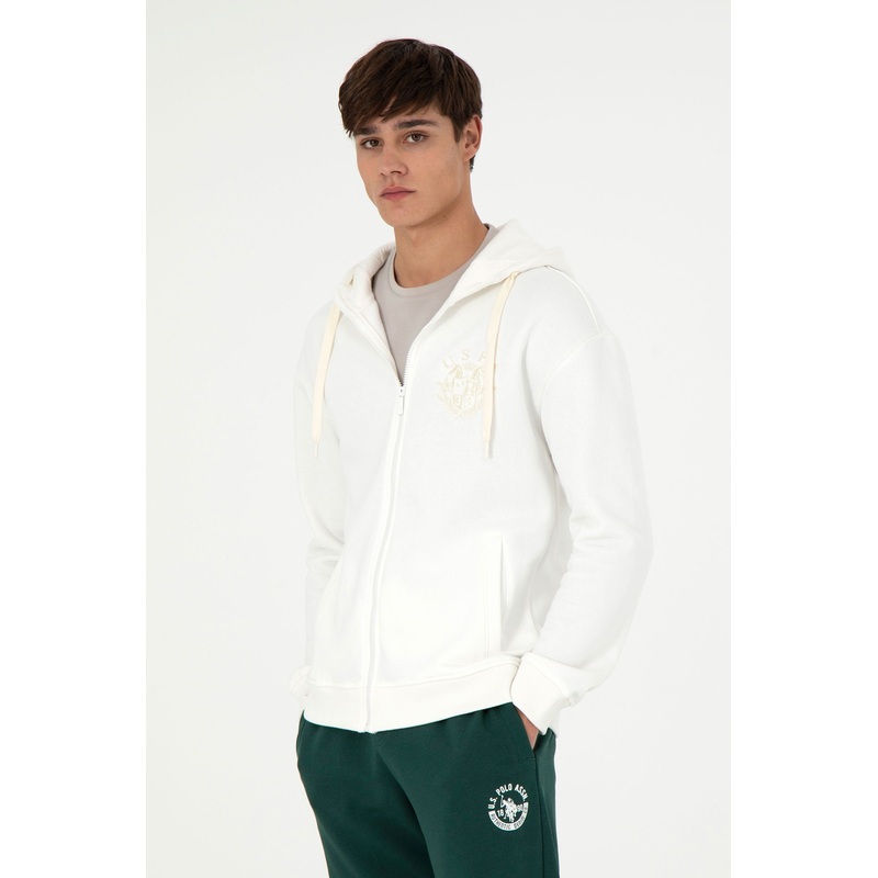 White Zip Up Hoodie