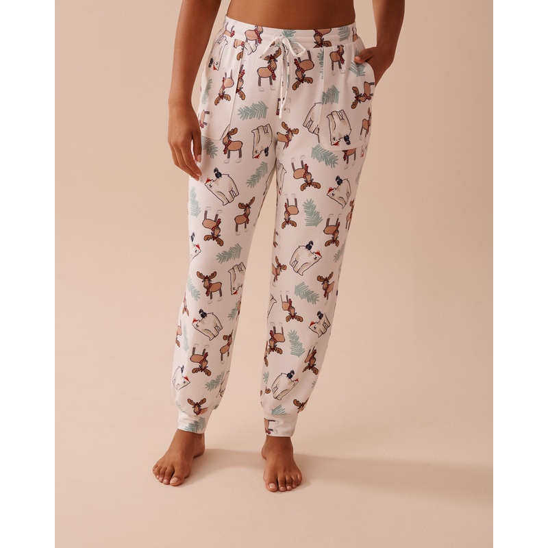 Animal Print Recycled Fibers Jogger Pajama Pants