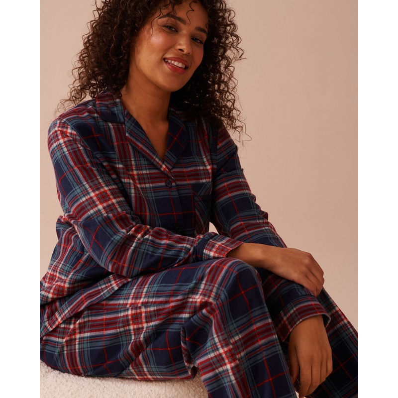 Blue Plaid Flannel PJ Set