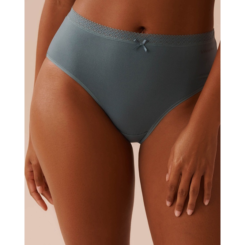 Lace Trim Super Soft High Waist Bikini Panty