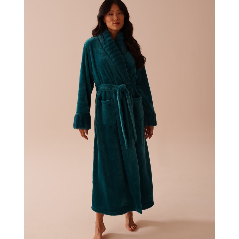 Long Faux Fur and Soft Plush Robe