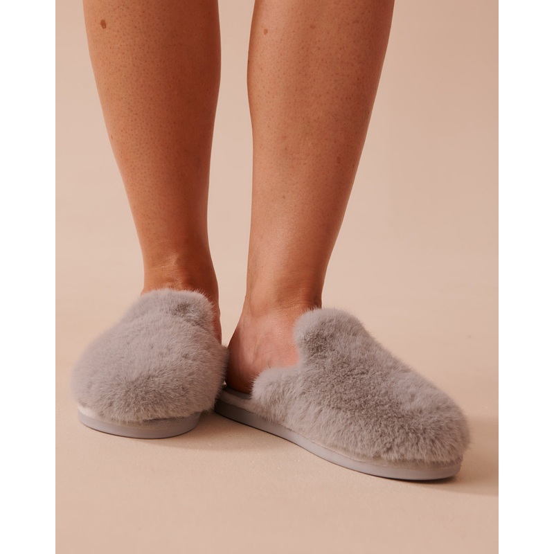 Long Faux Fur Slippers