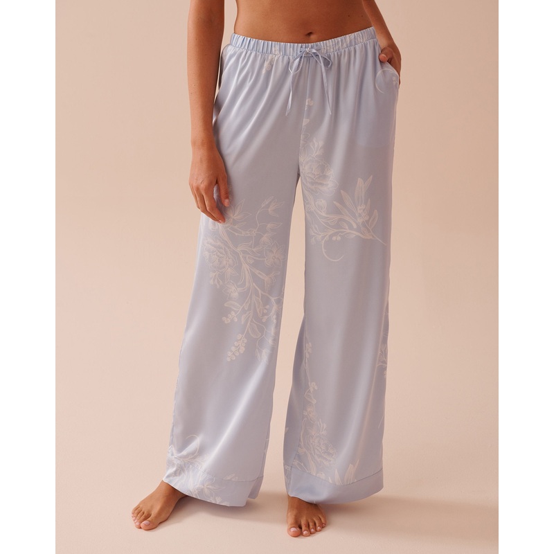 Pastel Floral Print Satin Pants