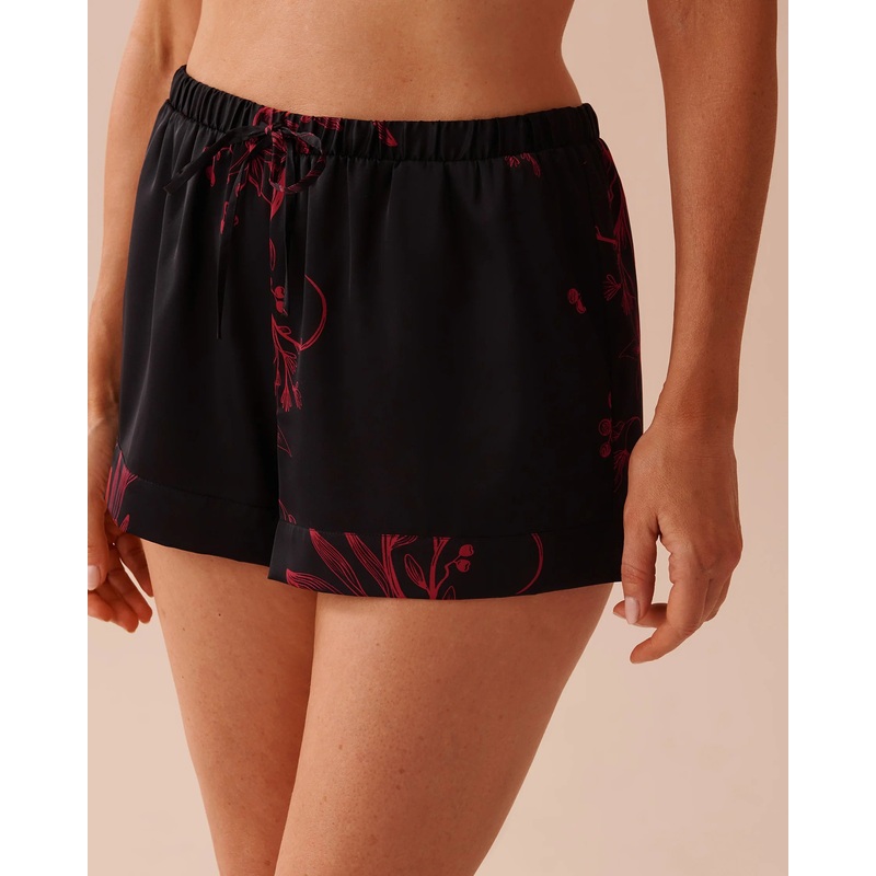 Pastel Floral Print Satin Shorts