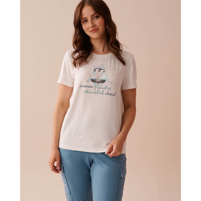Penguin Print Super Soft Crew Neck T-shirt