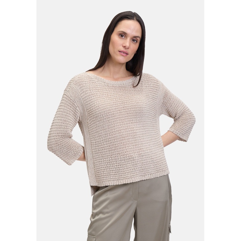 Chunky Knit Sweater with 3/4 Sleeves