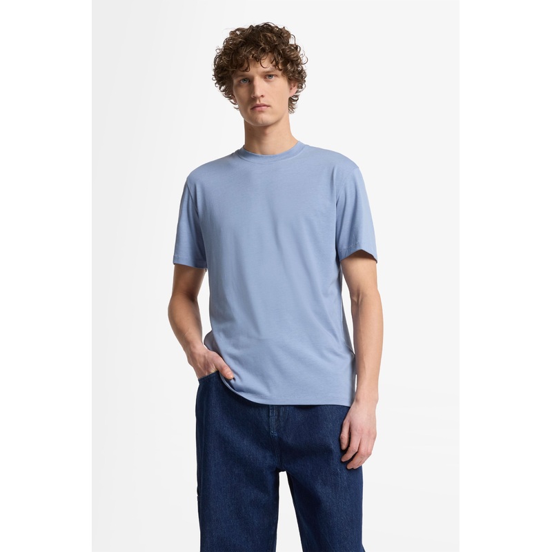 Crewneck S/S Tee Cotton Lyocell Slate Blue