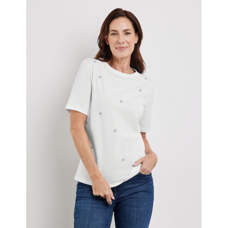 Embellished T-Shirt With Round Neck