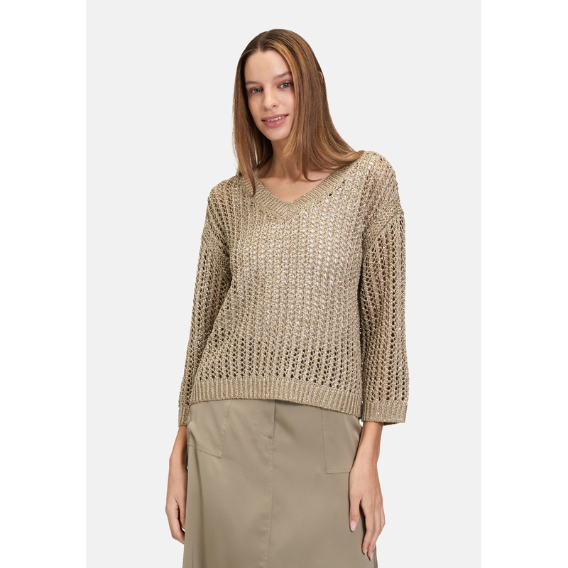 Eyelet Knit Sweater with Sequins