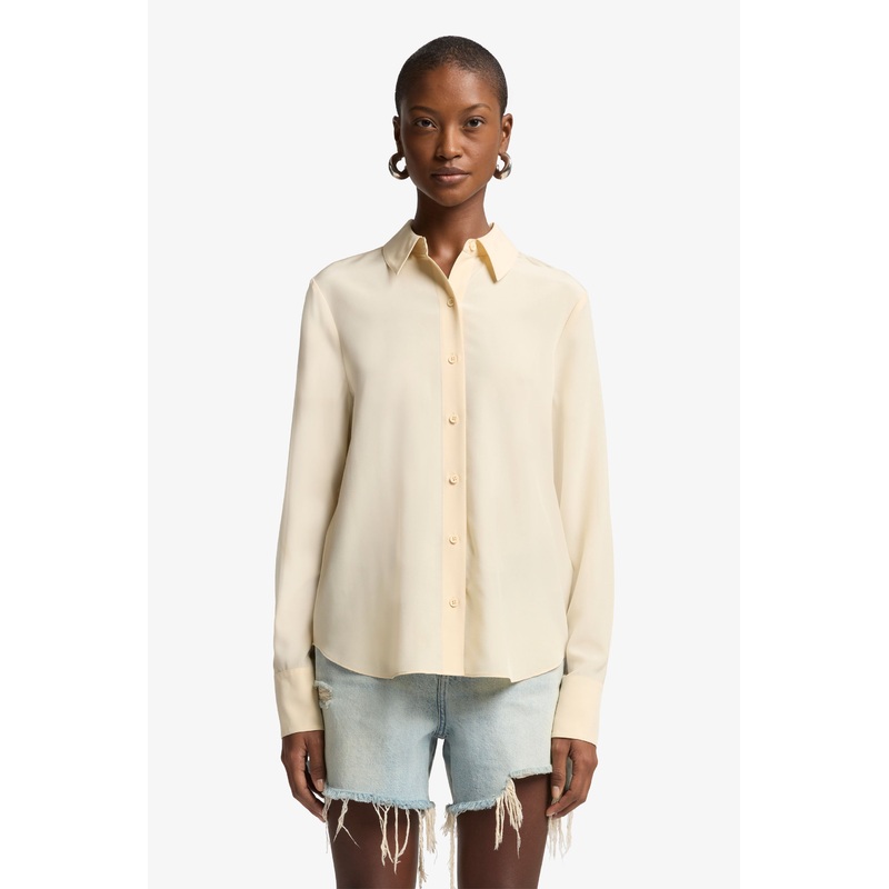 LS Slim Fit Blouse Silk Sand