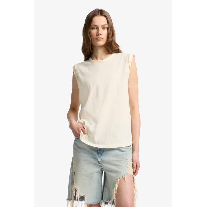 Muscle Tee Linen Ivory