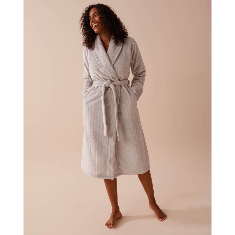 Recycled Fibers Cable Knit Robe
