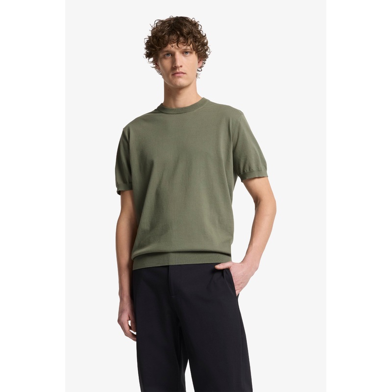 Round Neck S/S Tee Cotton Army