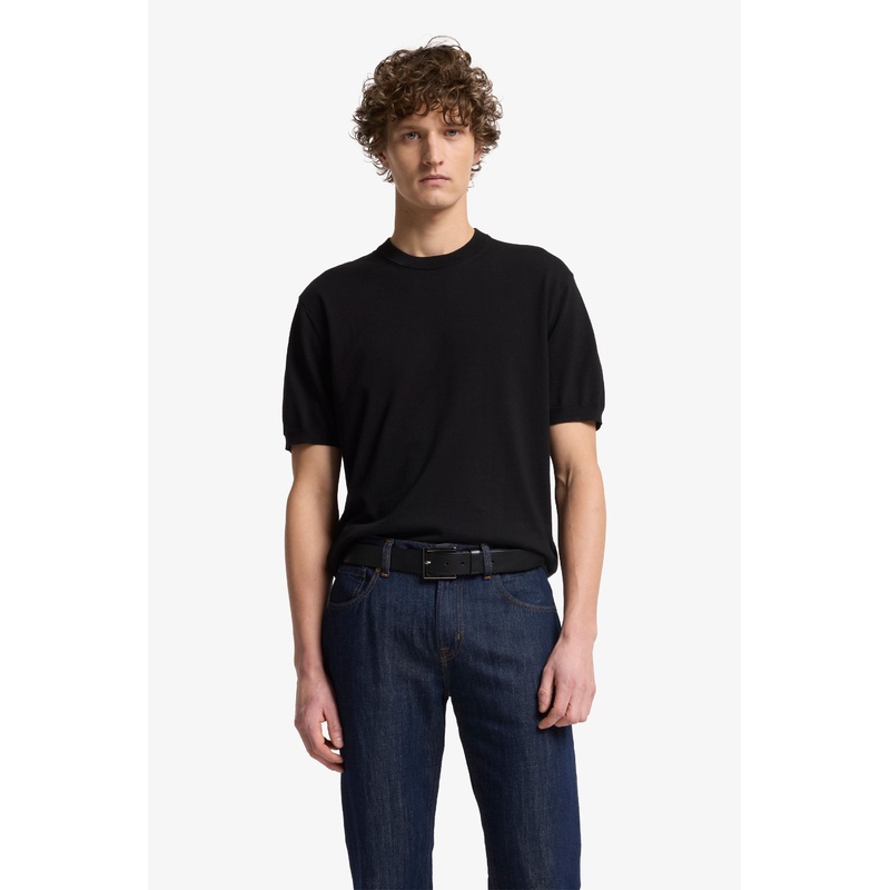 Round Neck S/S Tee Cotton Black