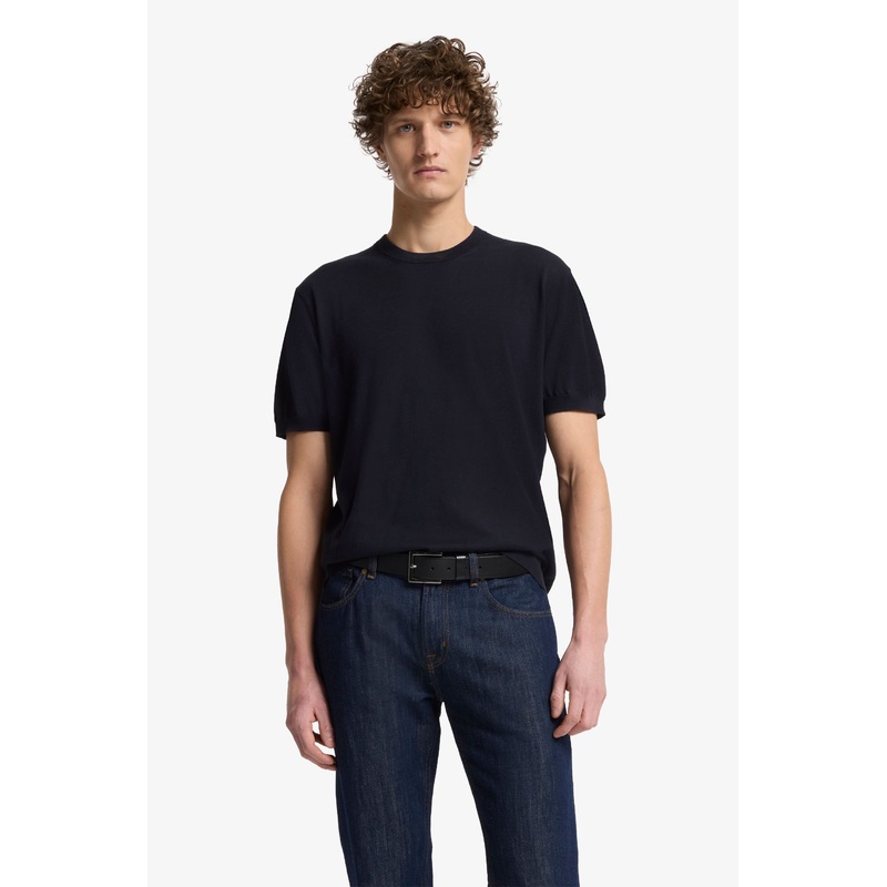 Round Neck S/S Tee Cotton Navy