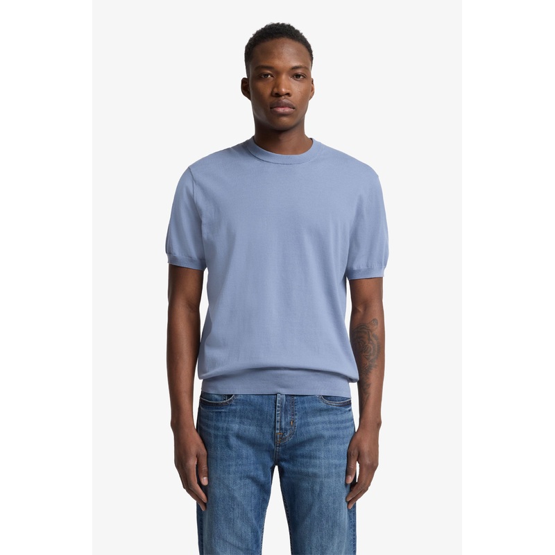 Round Neck S/S Tee Cotton Slate