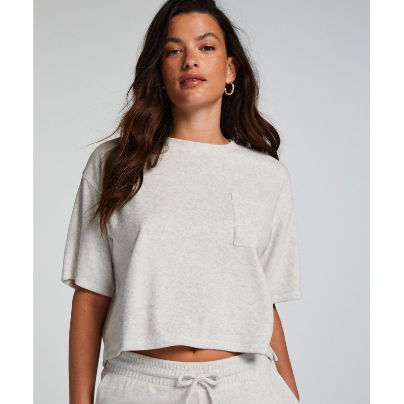 Short-Sleeve Velours Top