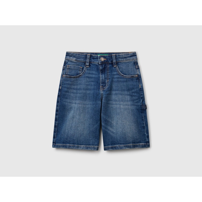 Straight Fit Denim Bermudas