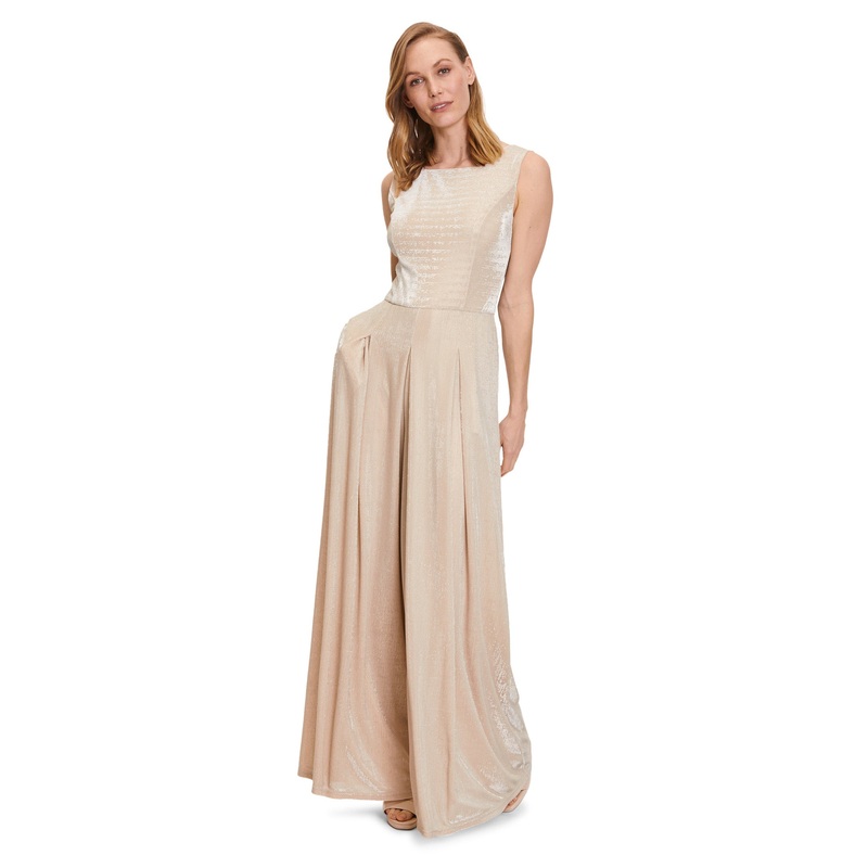 Beige Jumpsuit Long Without Sleeve