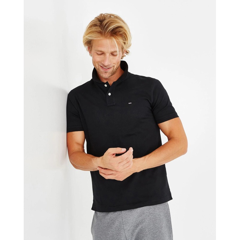 Black Short-Sleeved Polo Shirt