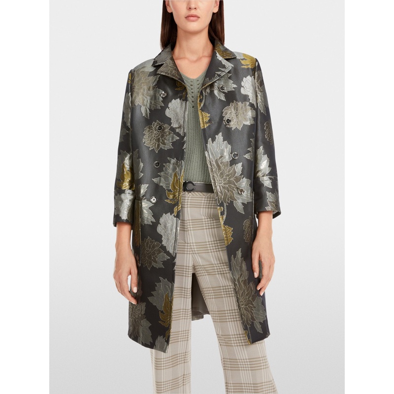 Floral Jacquard Coat With Lurex
