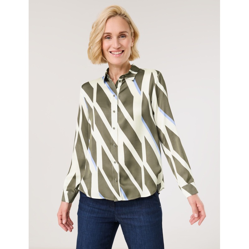 Flowing Long Sleeve Blouse with Hem Slits