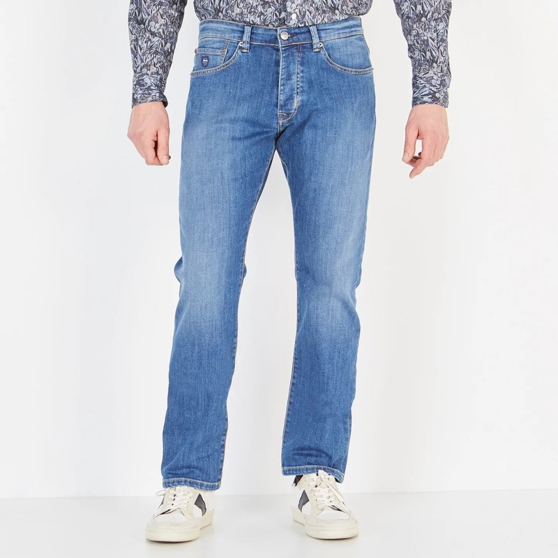 Light Blue Stretch Cotton Jeans