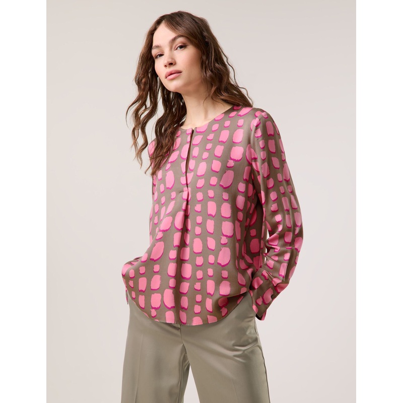 Print Blouse Made of Satin